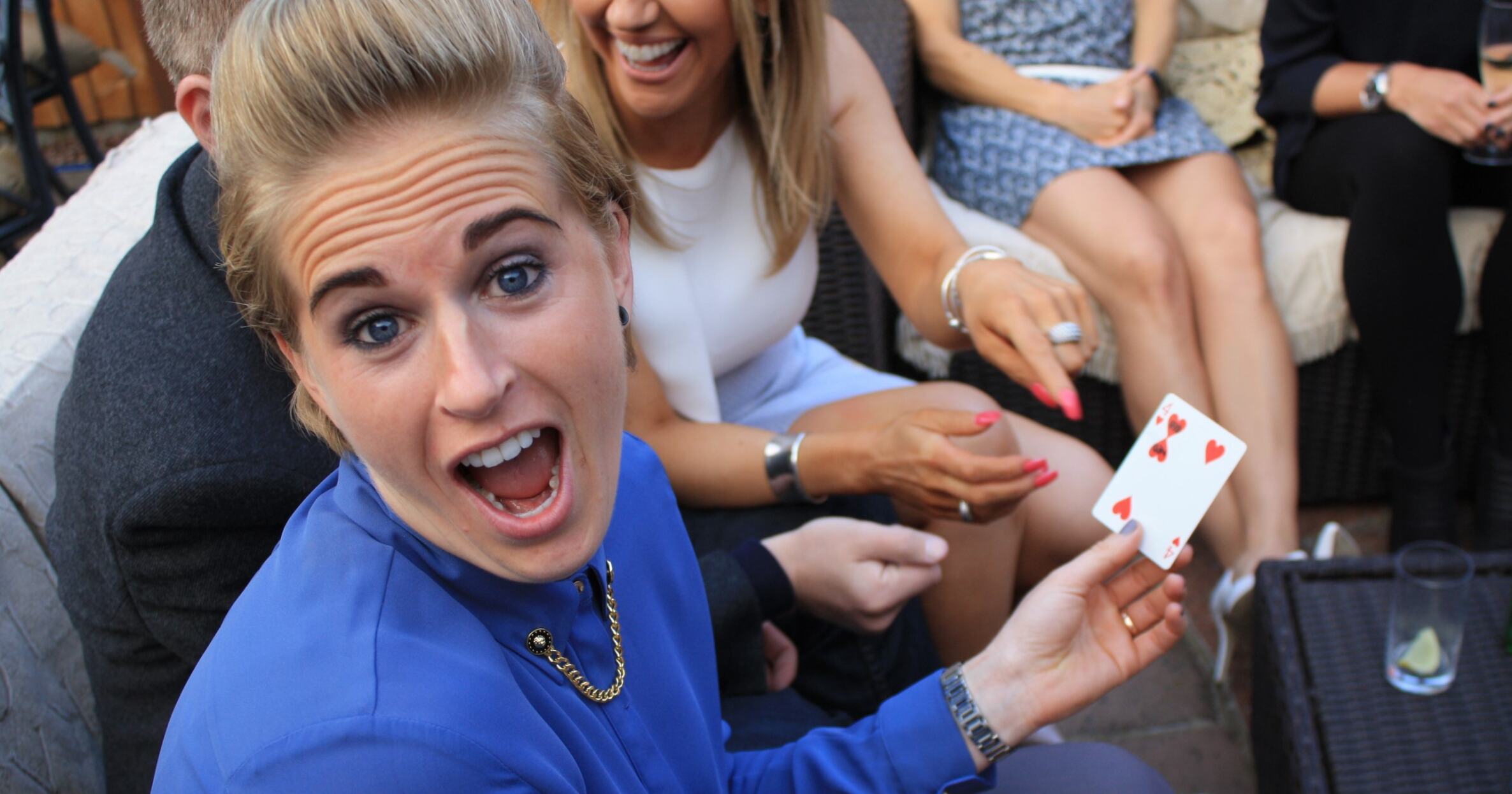 Audience reaction to Spencer Lynch's card trick